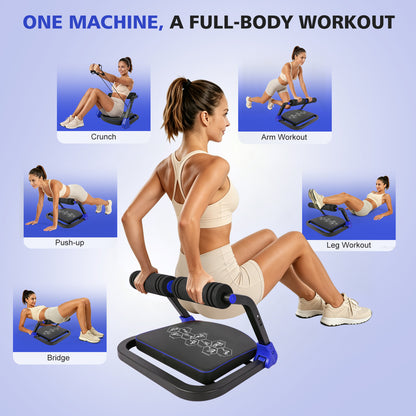 Ab Core Trainer Abdominal Machine for Home Gym with Resistance Bands Blue image 3