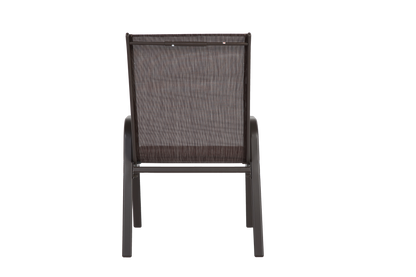 4 Piece Patio Chairs, Outdoor Camping Chairs with Breathable Textilene Fabric, Set of 2 Garden Chairs with Armrest High Backrest for Garden Patio Pool Beach Yard Space Saving (Brown) image 7