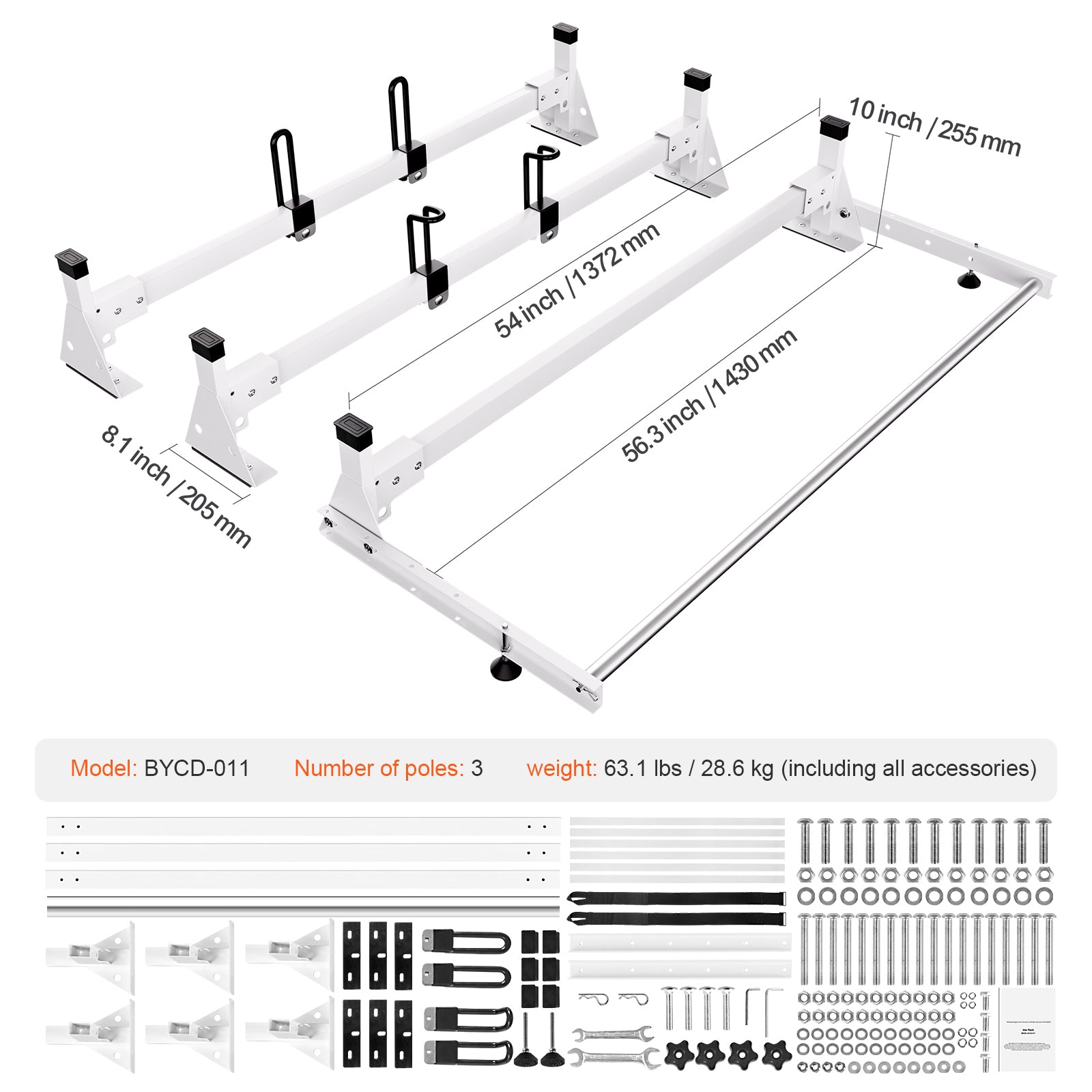 Trailer Ladder Rack Van Roof Ladder Rack for Ford Transit Custom 2013-2024 image 9