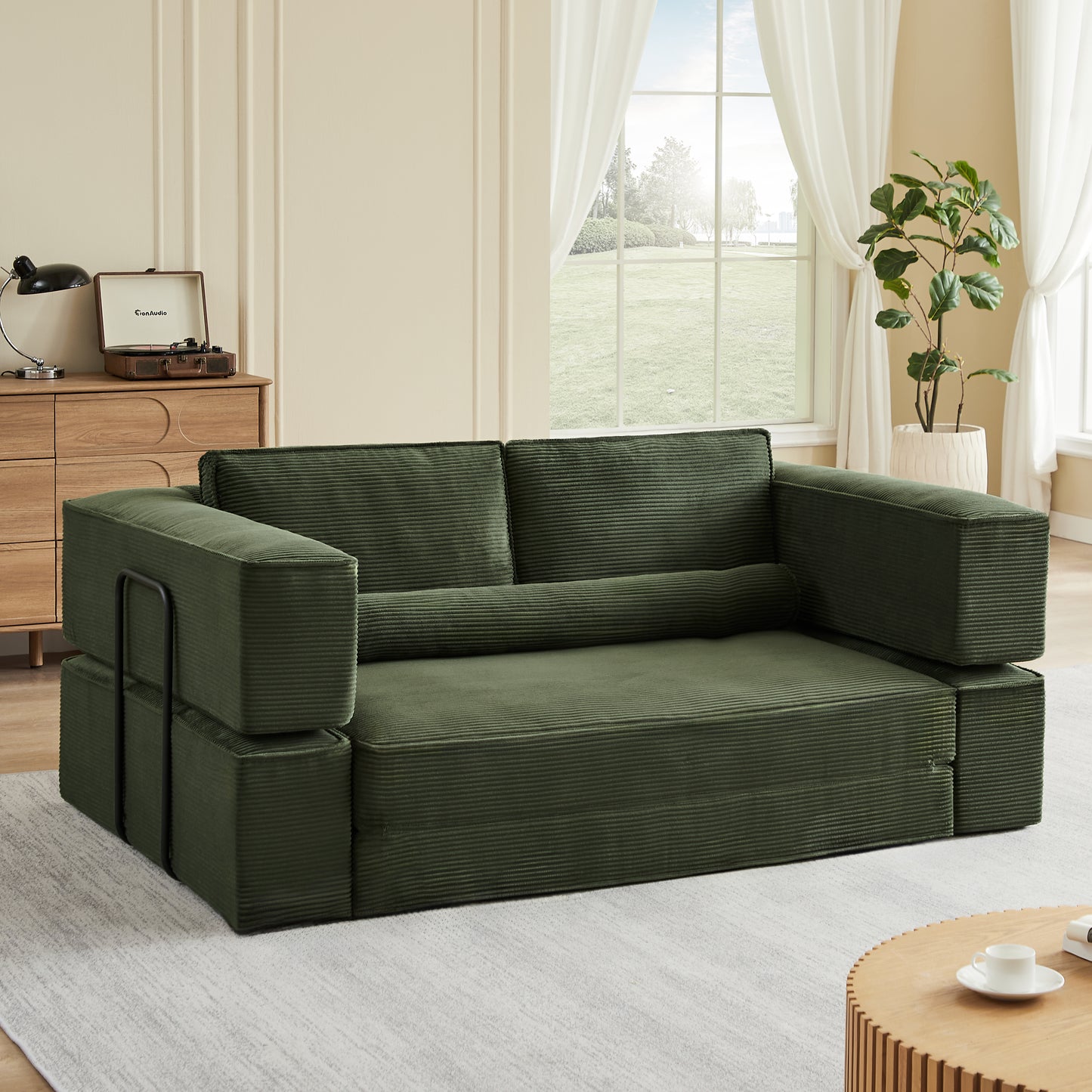 Large modern corduroy sofa can be freely combined, suitable for living room, parent-child castle, building block sofa image 2