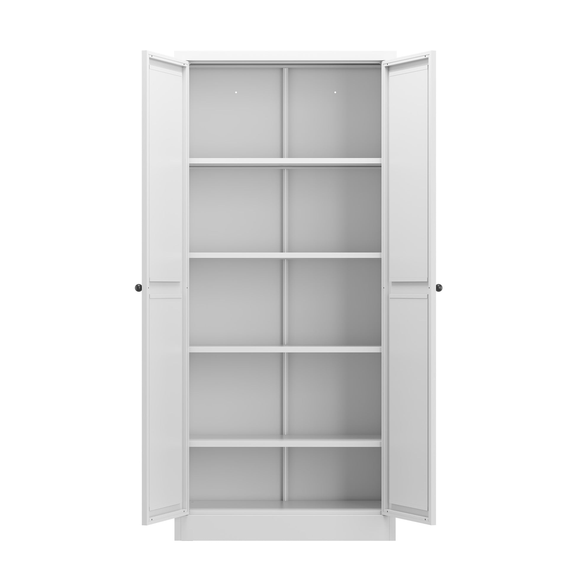61" White Metal Kitchen Pantry Cabinet Adjustable Storage with 4 Shelves (110lb Capacity), Heavy Duty Freestanding Pantry Organizer for Kitchen, Pantry, Living Room image 6