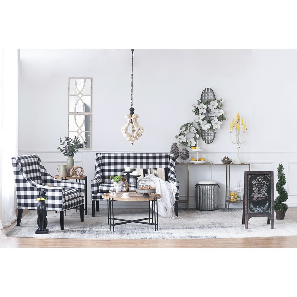 Farmhouse Chandeliar, Distressed White Pendant French Country Wood Chandelier for Living Room Foyer, Bulb Not Included image 5
