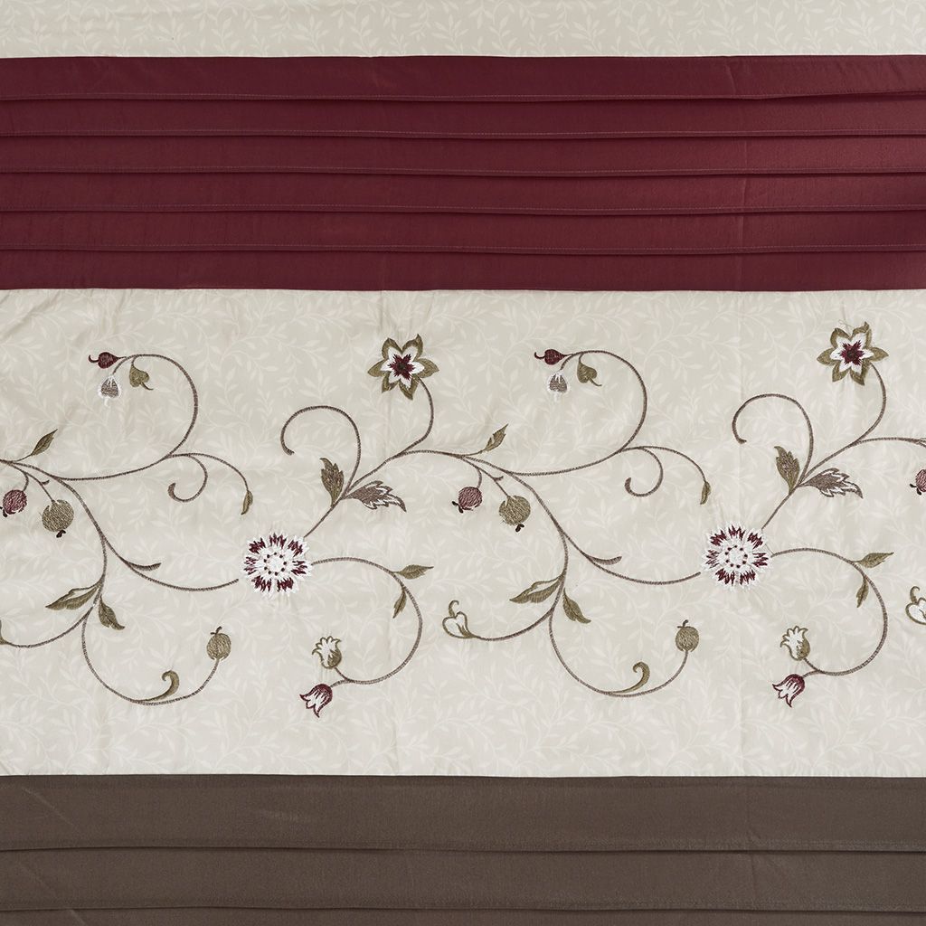 Faux Silk Embroidered Floral Shower Curtain image 4