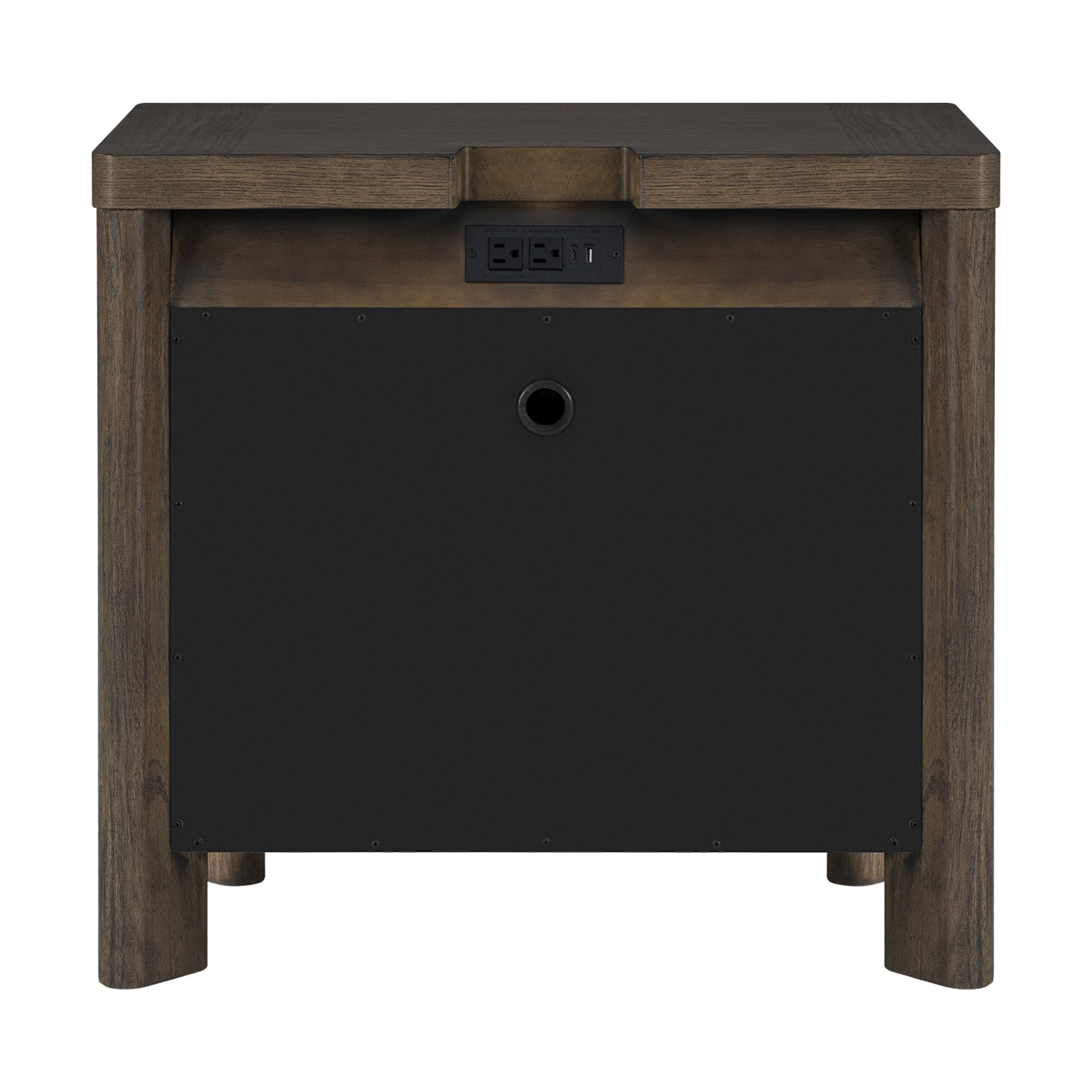 Dark Oak 3-Drawer Nightstand with USB image 7