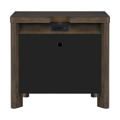 Dark Oak 3-Drawer Nightstand with USB image 7
