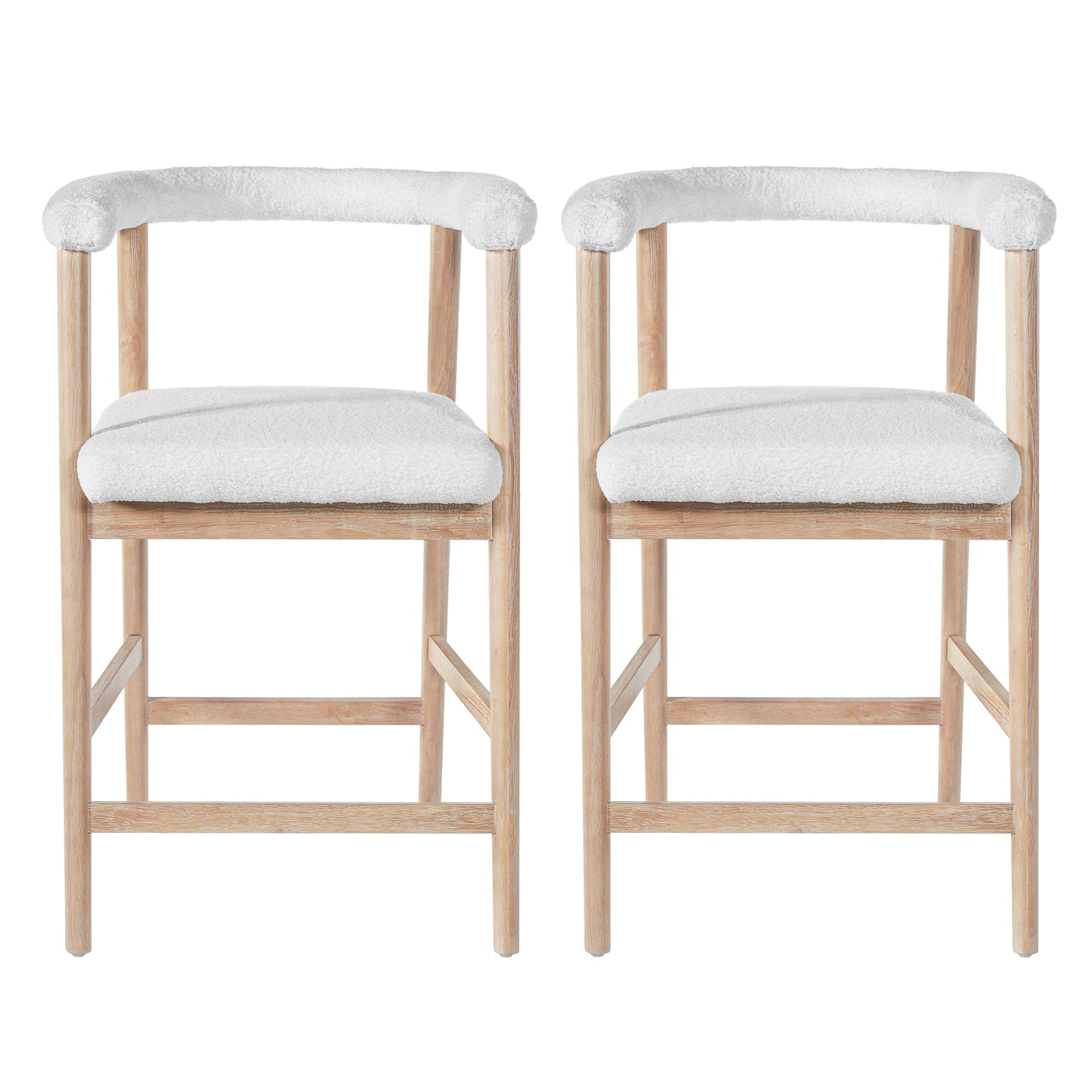 25'' Seat Height Bar Stools with Back, Comfortable Counter Stools for Kitchen Island/Dining Room, Set of 2 image 2