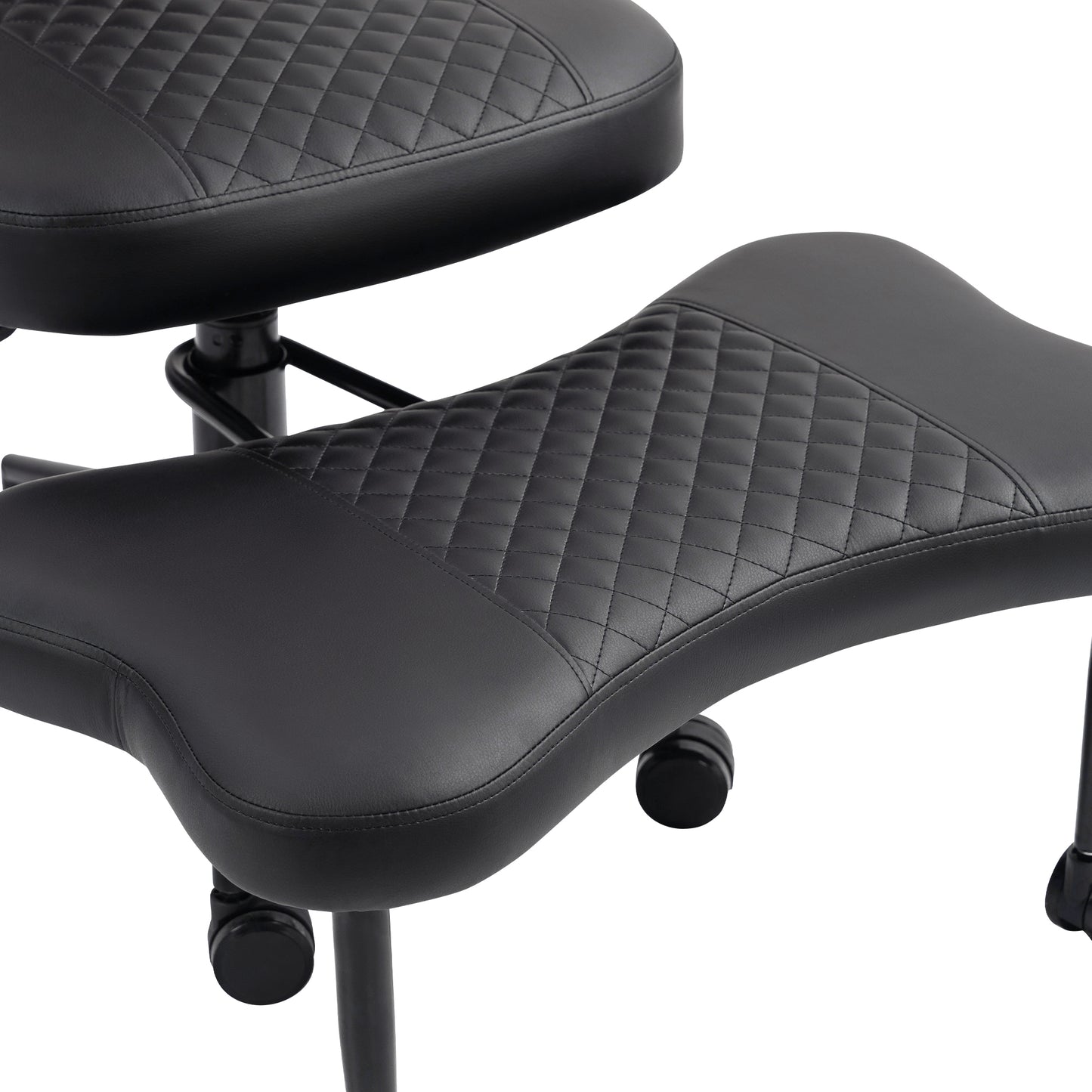Meditation chair, an ergonomic cross-legged seating chair with lumbar support and a height-adjustable seat cushion, ideal for people engaged in high-intensity office work. Black image 6