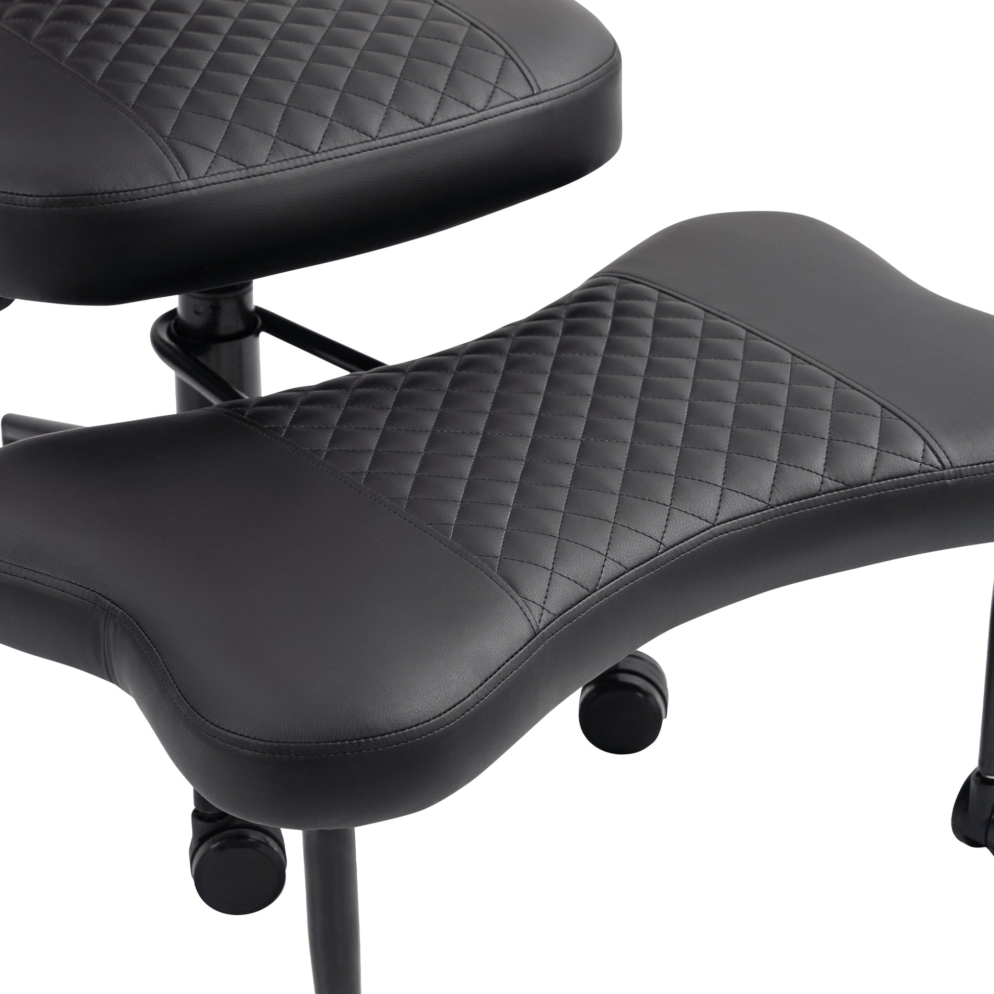 Meditation chair, an ergonomic cross-legged seating chair with lumbar support and a height-adjustable seat cushion, ideal for people engaged in high-intensity office work. Black image 6