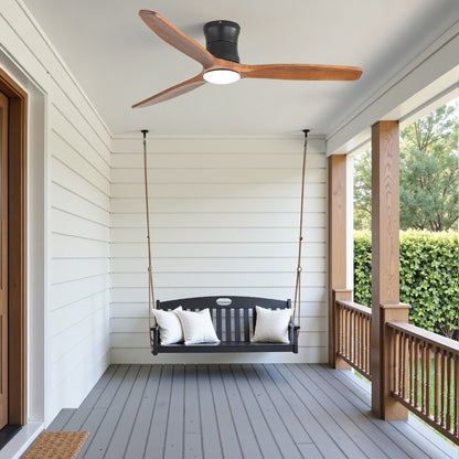 52-inch ceiling fan with light, DC reversible motor, Quiet operation, 3 solid wood blades, Timer function (1/4/8 hours) image 2