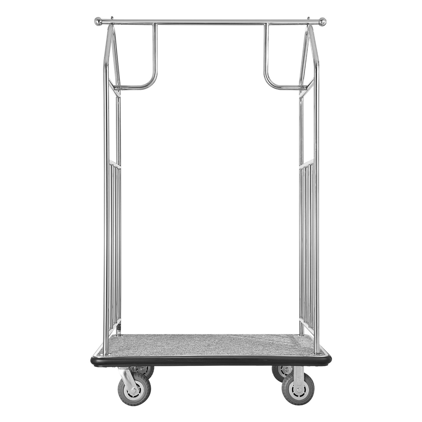 Hotel Luggage Cart 800 LBS Brushed Stainless Steel Finish Bellman's Cart - Dimensions