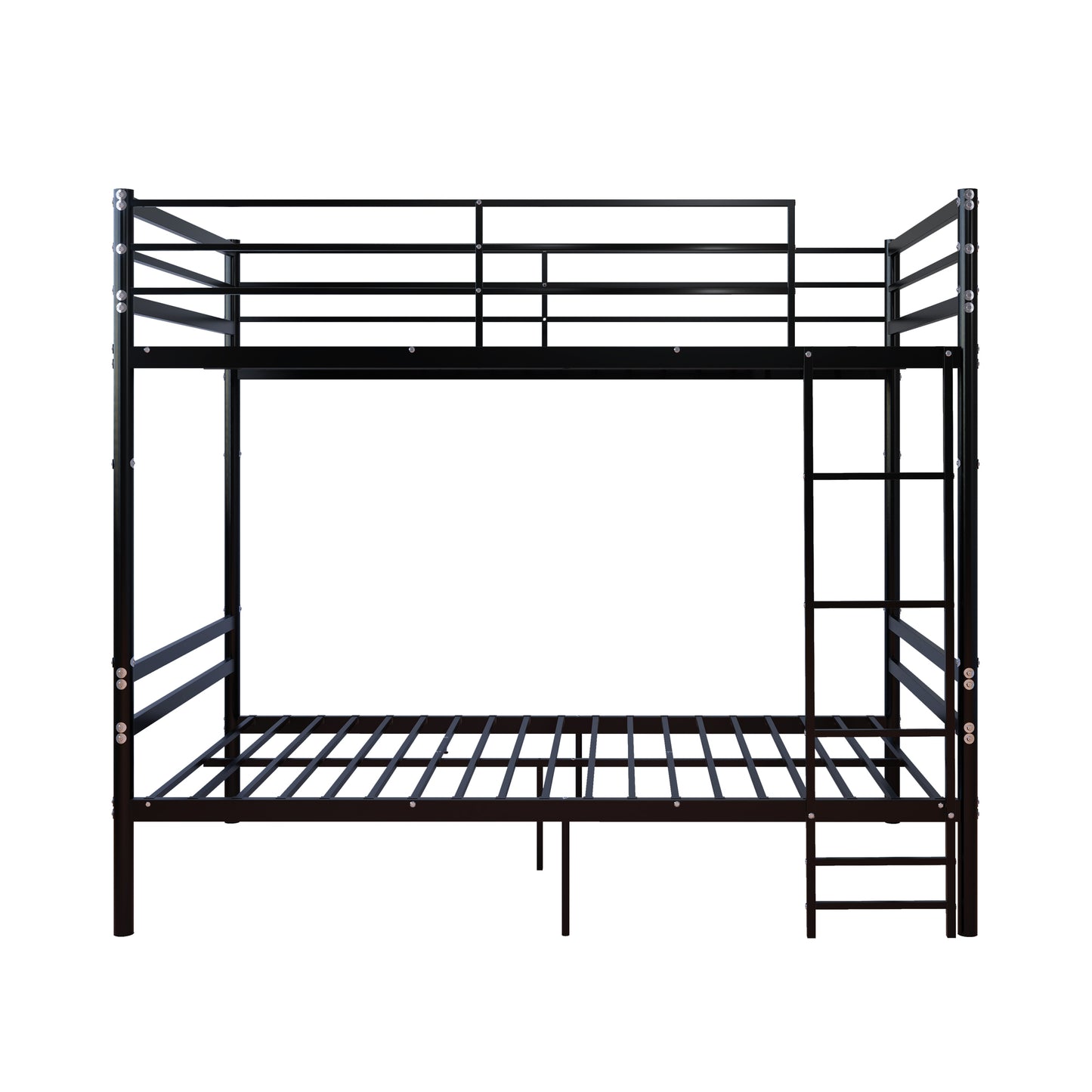 Bunk Bed Twin Over Twin for Kids/Teens/Adults Duty,13.7 inch High Safety Guardrail,One layer with 19 bars and support 600LBS, Sturdy Ladder, Big storage space under the bed,Convertible 2 Beds,Black image 4
