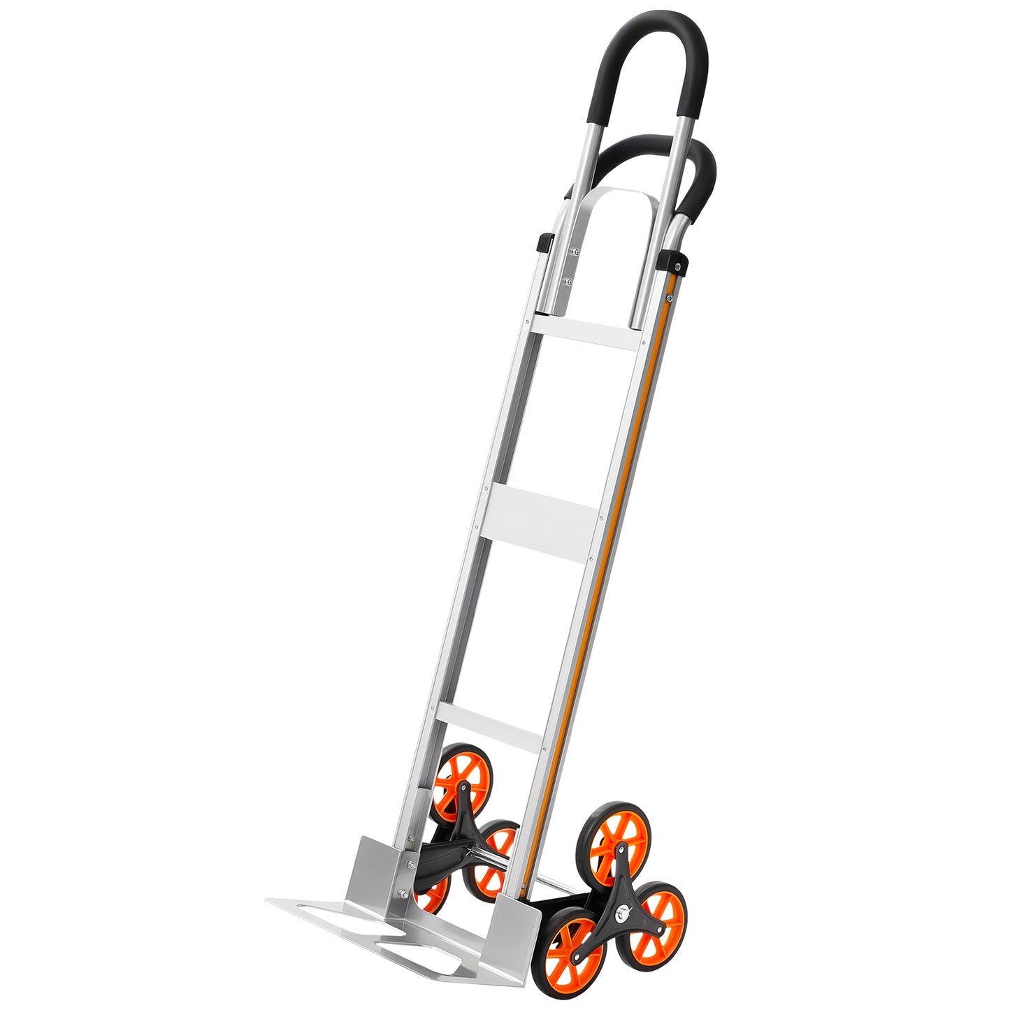 Stair Climbing Cart, 330 lbs Stair-Climb Capacity, Aluminum Alloy Folding Trolley Cart with Telescoping Handle, 6 Wheels and 2 Bungee Cords, Stair Climber Dolly for Home, Groceries, Warehouse image 1