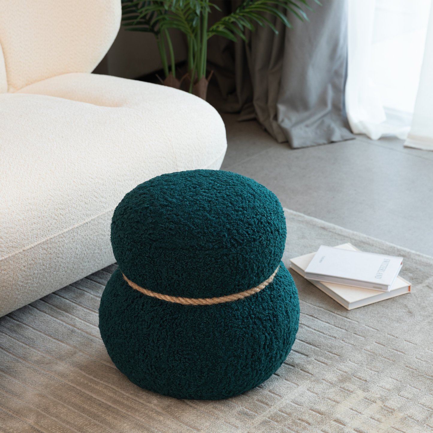 WKJ1Y Dark green snowman stool, seat body width 14.56 inches, round belly, playful cute, suitable for any space image 4