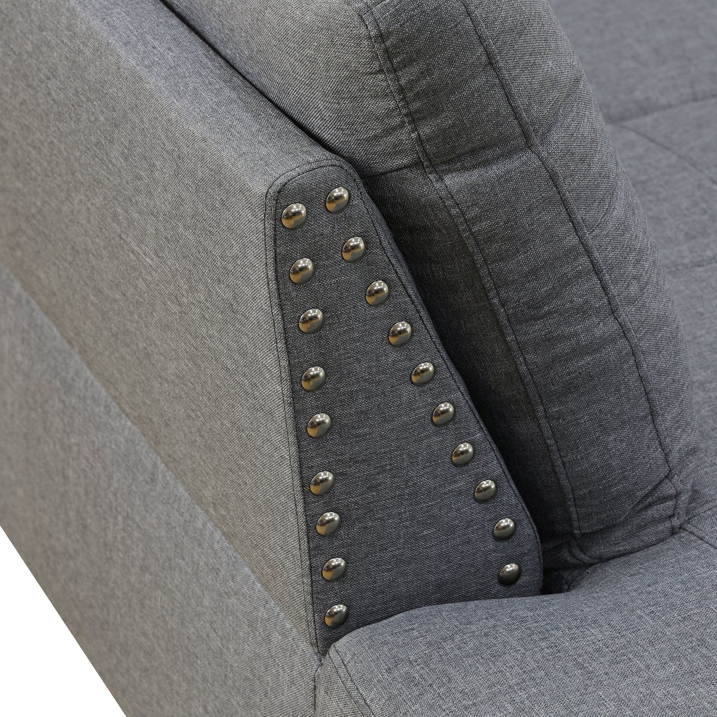 L shape Sectional Sofa Chair with cup holder - Dark Gray-Left image 5