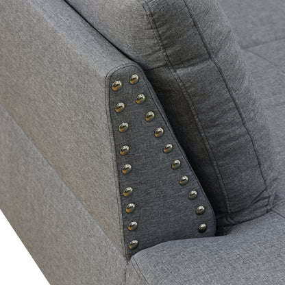 L shape Sectional Sofa Chair with cup holder - Dark Gray-Left image 5