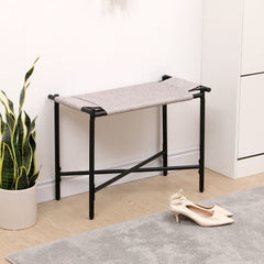 Vanity Stools Handwoven Paper Rope Ottoman for Entryway Natural Footstool for Living Room  (Natural)