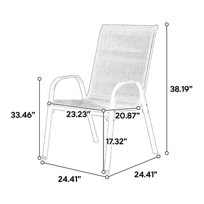 4 Piece Patio Chairs, Outdoor Camping Chairs with Breathable Textilene Fabric, Set of 2 Garden Chairs with Armrest High Backrest for Garden Patio Pool Beach Yard Space Saving (Brown) image 11