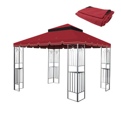 10x10 Ft Outdoor Patio Gazebo Replacement Canopy - Perfect Red Cover