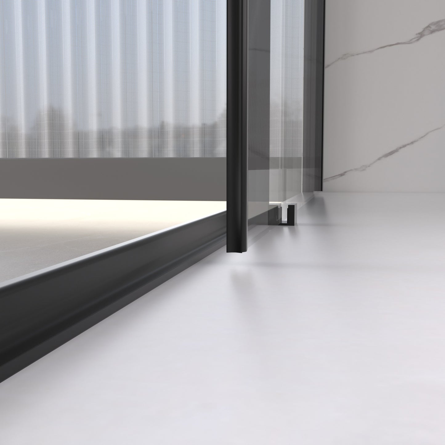 56-60" W x 74" H Semi-Frameless Sliding Shower Door, 1/4" (6mm) Clear SGCC Tempered Glass, Matte Black Finished, Adjustable Width – No Cutting Required image 12