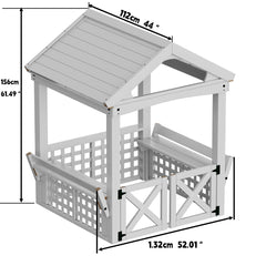 Outdoor  Wooden Playhouse  with bench and door