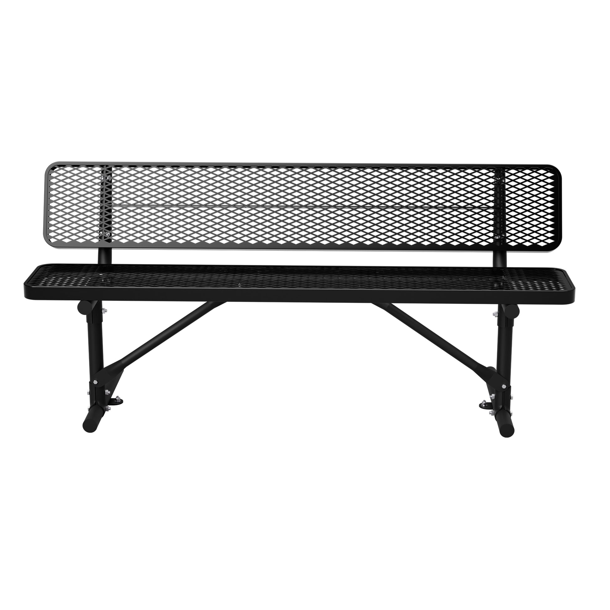 72" Heavy Duty Metal Picnic Bench for 3-4 Adults, Outdoor Dining Table with 882LBS Capacity, Galvanized Steel Rustproof Frame, Diamond Mesh Top – For Garden, Patio, Park, School, Commercial image 9