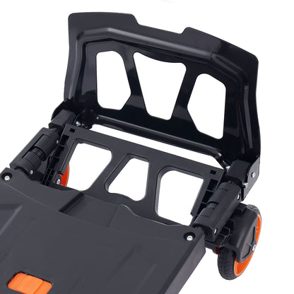 Aluminum Hand Truck, 2 in 1, 300 lbs Load Capacity, Heavy Duty Industrial Convertible Folding Hand Truck and Dolly, Utility Cart Converts from Hand Truck to Platform Cart with Rubber Wheels image 2