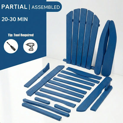 Embossed Wooden Outdoor Folding Adirondack Chair with Pre-Assembled BackRest & SeatBoard,Wood Patio Chair for Garden Backyard Porch Pool Deck Firepit with Wood Grain image 3
