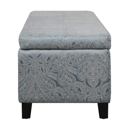 Indoor Jacquard Storage Ottoman Bench - Upholstered Entryway Bench with Hidden Storage, 300lbs Weight Capacity for Living Room, Bedroom & Hallway image 12