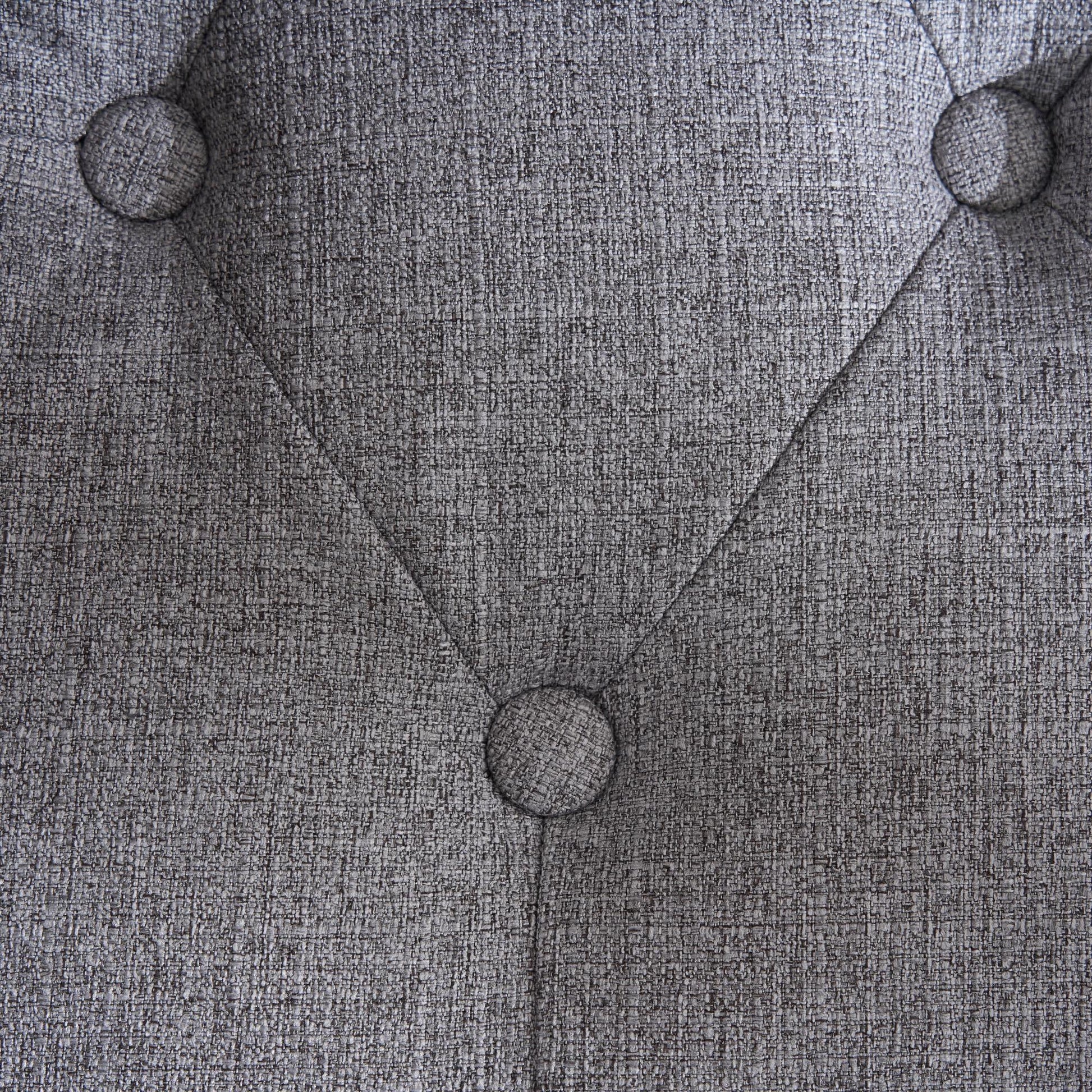 Tufted Club Chair with pillow, Accent Chair, Upholstered Button Armchair, Linen Fabric Corduroy Sofa Chairs for Bedroom, Living Room, Mid Century Modern with Studded Reading Chair, Gray image 4