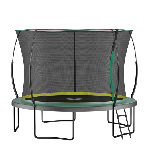 YC 12FT Springfree no Gap Trampoline Green - full view