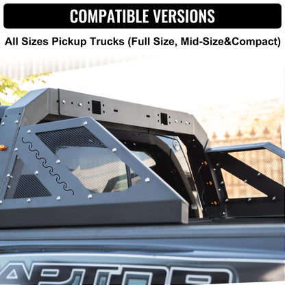 Truck Roll Bar Chase Rack Adjustable with 6 Amber Auxiliary Side Marker Lamps, Universal Fit for Pickup Trucks image 8