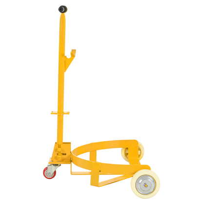 55 Gallon Drum Dolly, 1200lbs capacity, with 2 fixed PU Wheels and 1 swivel wheel - Low Profile Steel Oil Drum Caddy Oil Barrel Drum Roller Hand Cart image 2