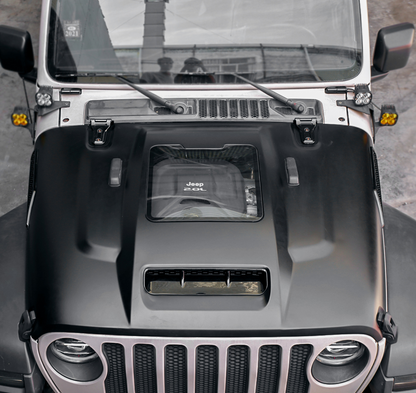 Space-Capsule Style Hood/Heat Dispersion Hood Compatible with 2018-2026 Jeep Wrangler JL JLU & 2020-2026 Gladiator JT Replacement Hood(Not for Mojave&392 Model) image 9