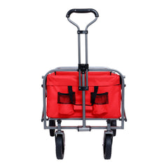 Collapsible Wagon Cart - Foldable with Wheels & Drink Holders