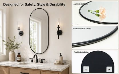 BLACK PVC frame mirror 16X36 INCH image 7