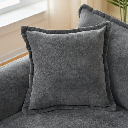 Oversized 41.73" Sofa Chair, Modern Upholstered Armchair with 1 Toss Pillow, Modular Sectional Sofa for Living Room, Deep Seat Reading Sofa for Bedroom Apartment, DIY Combination Chenille,Grey image 10