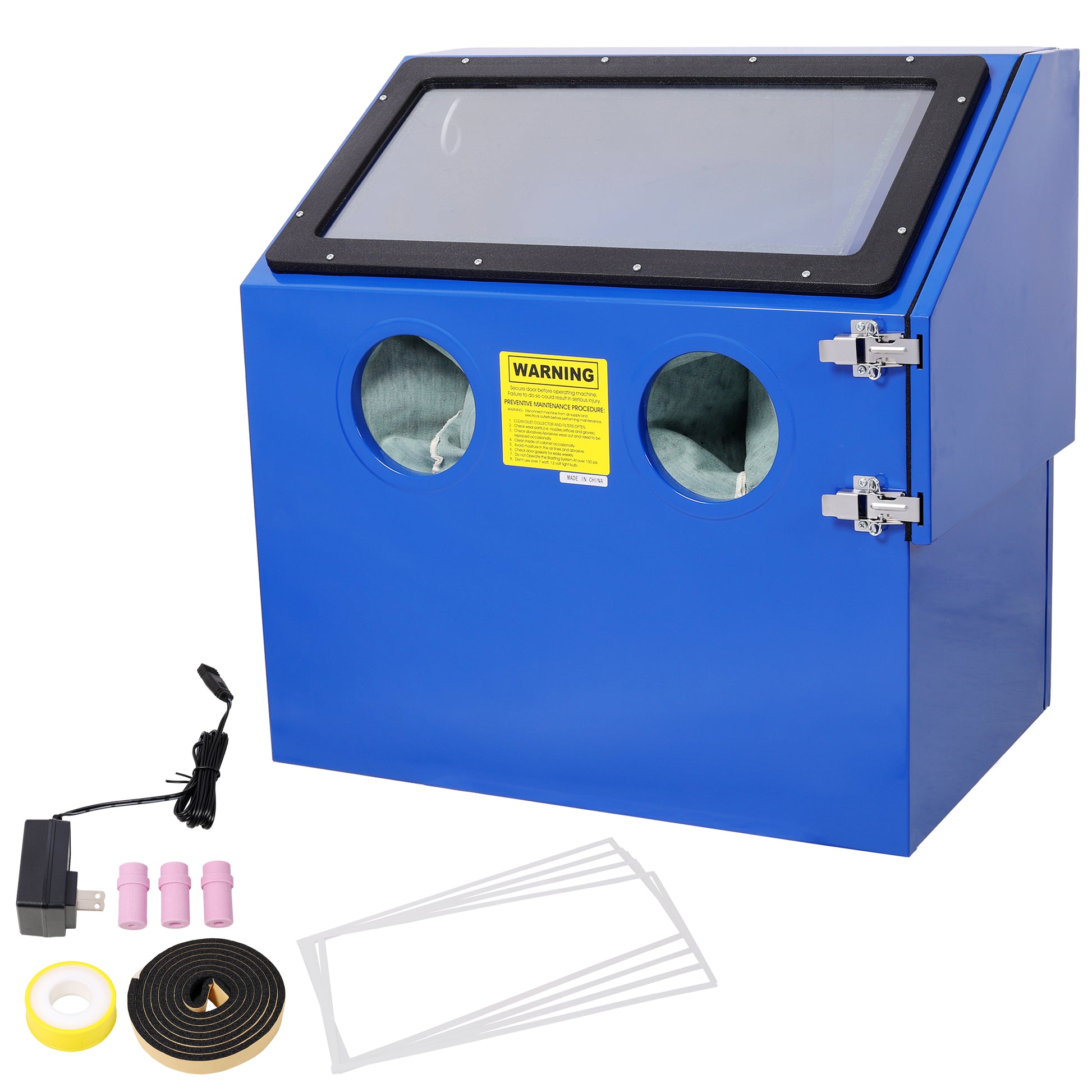 110L Bench Top Sandblast Cabinet,Ergonomic and Compact Design for Precise Sandblasting, with Heavy Steel Construction and Built-in Blast Gloves for No Sand Leakage, Bright LED Lighting System image 1