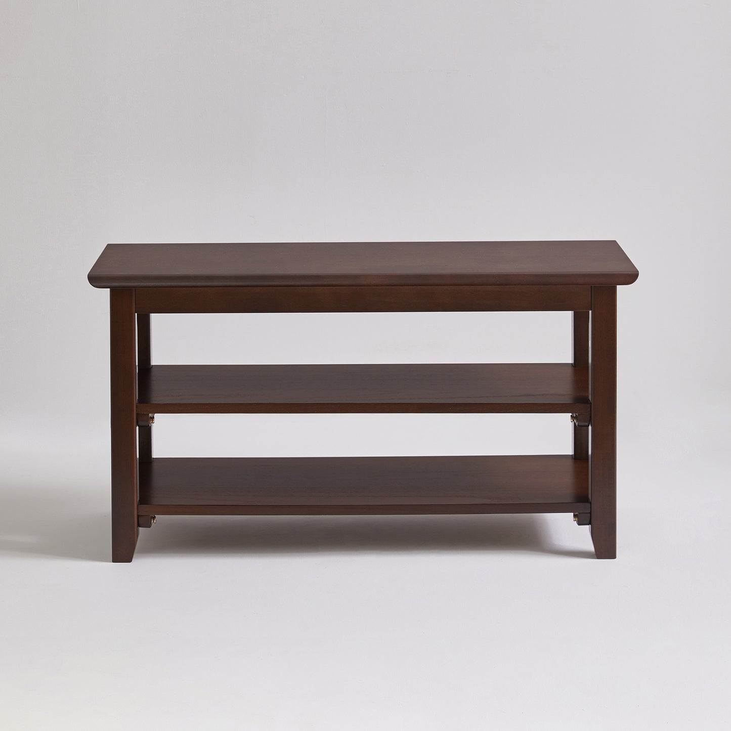 2-Tier Solid Wood Shoe Bench, Entryway Shoe Rack with Storage Shelves, Hallway Seat Bench for Shoes image 10