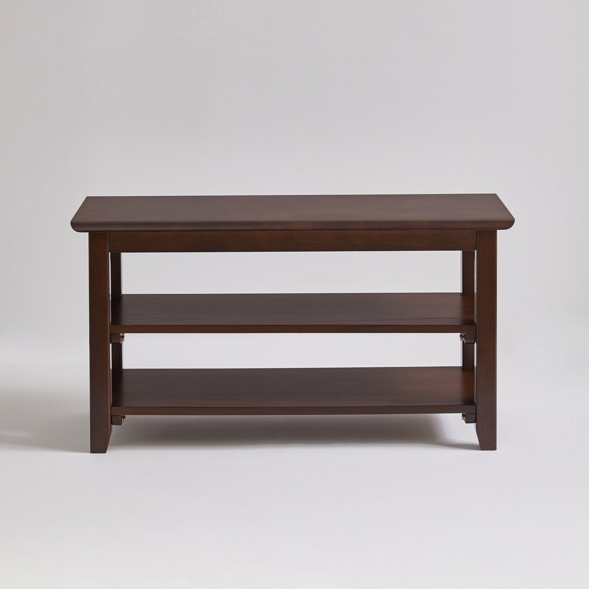 2-Tier Solid Wood Shoe Bench, Entryway Shoe Rack with Storage Shelves, Hallway Seat Bench for Shoes image 10