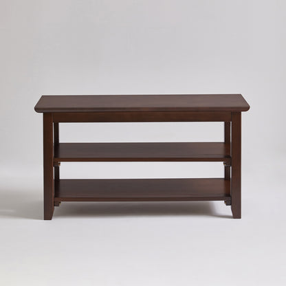2-Tier Solid Wood Shoe Bench, Entryway Shoe Rack with Storage Shelves, Hallway Seat Bench for Shoes image 10