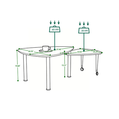 360 degree Rotatable modern Coffee Table for Living Room, solid wood legs with simply assemble Cocktail Table, Rotating Modern Apartment Wood Furniture Walnut / Black / Grey Brown / White image 12