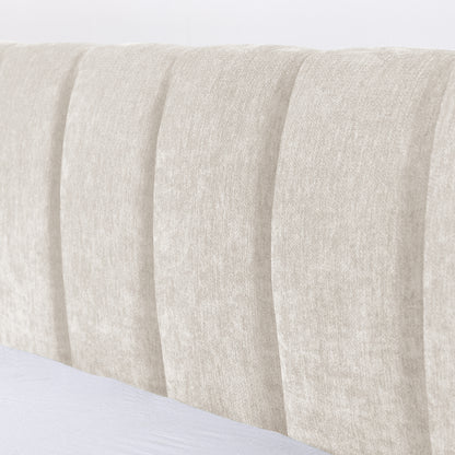 King Size Upholstered Bed Frame with Thick Fabric, comfortable upholstered bed frame, Chenille fabric, with headboard and solid bed frame. With drawer for storage-Beige(86.5''*84''*29.5'') image 7