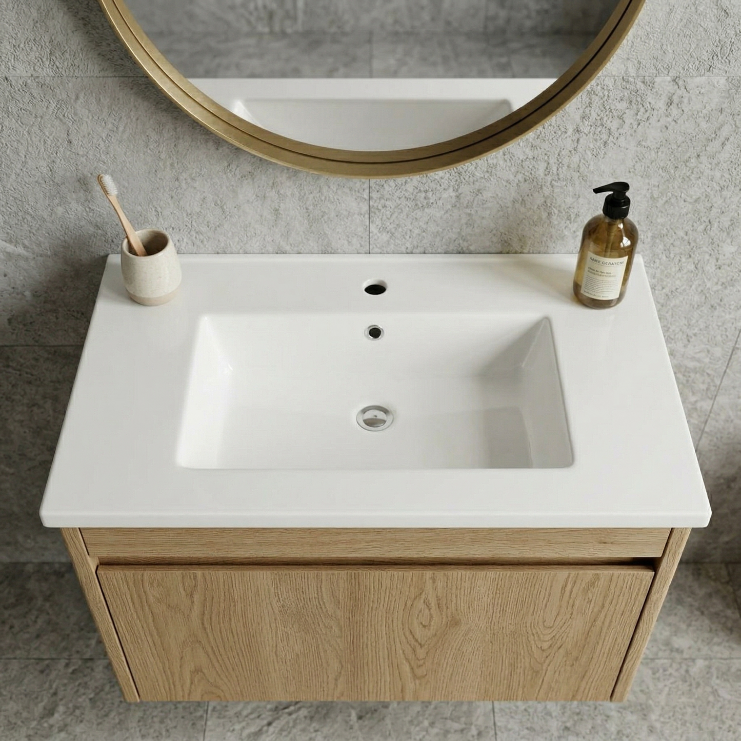 30Inch*18.5Inch Ceramic Bathroom Vanity Sink Top with Single Hole, Drop in Bathroom Vessel Sink Bowl Rectangle, Glossy White image 5