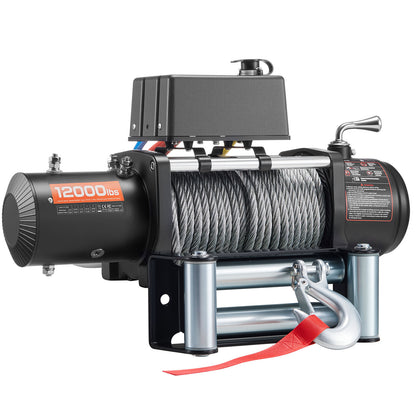 Electric Winch, 12000 lbs Load Capacity, 12V DC Truck Winch with Φ7/20 in x 85 ft Steel Rope, Wireless & Wired Remote Control, Suitable for Towing SUV Jeep Trailer Boat Off-Road Vehicle image 2