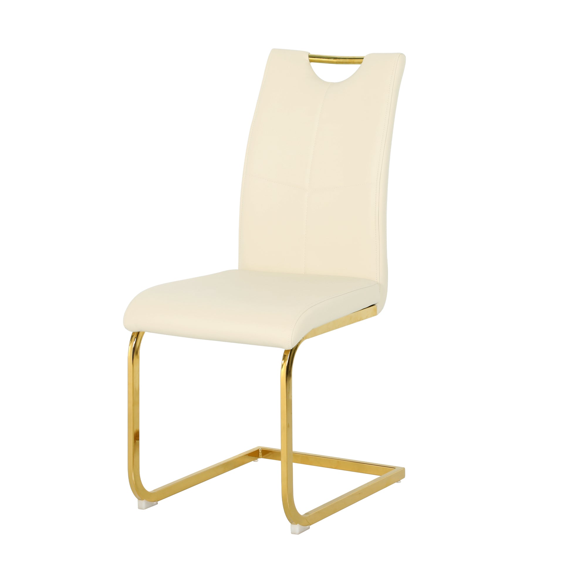 Modern PU dining chair Living room chair Upholstered chair, gold metal chair leg design, kitchen, living room, bedroom, dining room side chair (Set of 2) image 3
