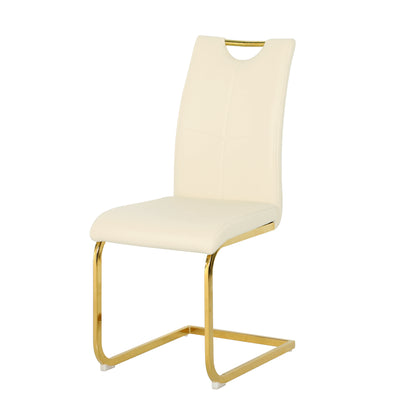 Modern PU dining chair Living room chair Upholstered chair, gold metal chair leg design, kitchen, living room, bedroom, dining room side chair (Set of 2) image 3