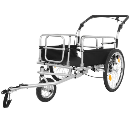 3-in-1 Heavy-Duty Bike Cargo Trailer –Bike Compatible Steel Frame, 110lb Capacity, Convertible Stroller & Pull Cart w/Suspension, 20" Wheels & Accessories image 3