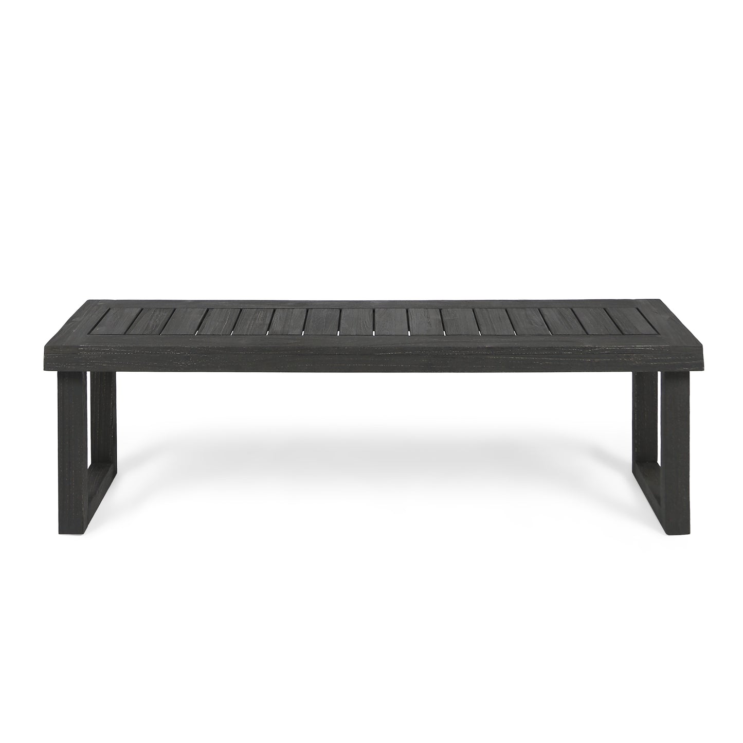 Outdoor Acacia Wood Dining Bench,Dark Grey image 2