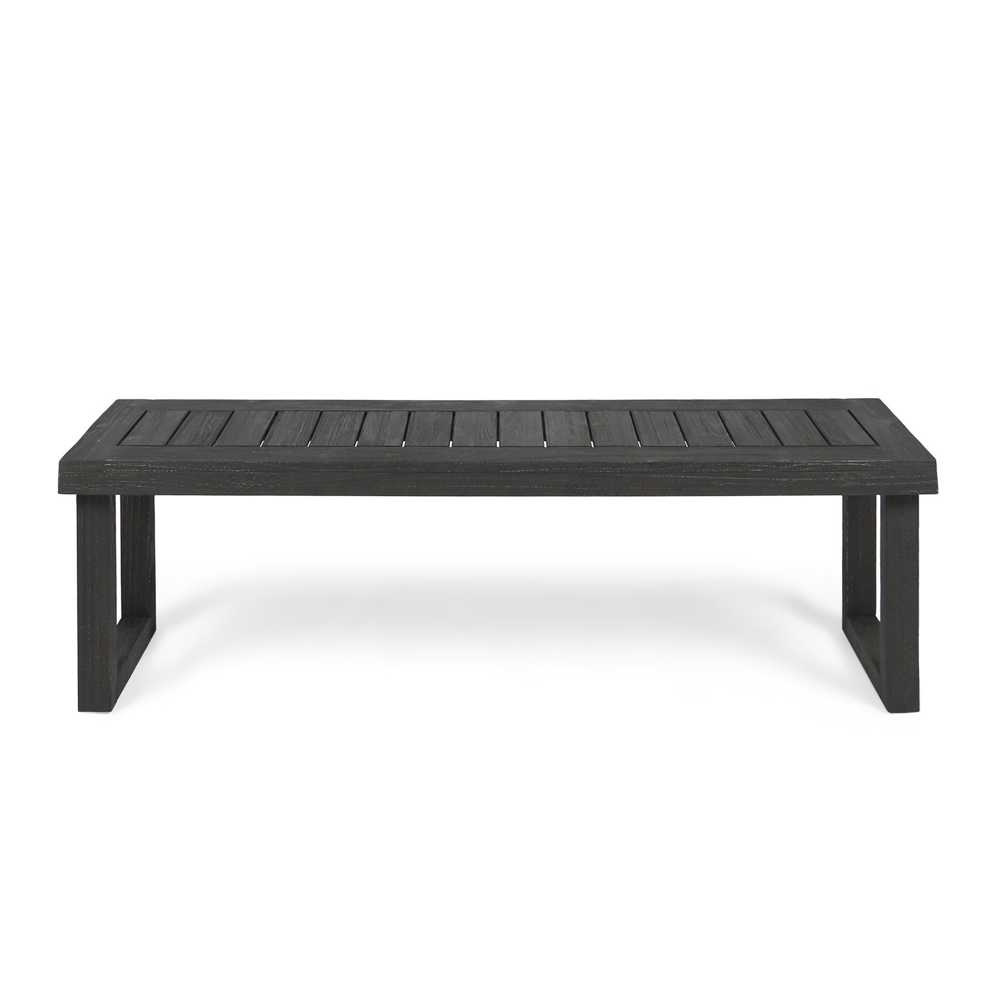 Outdoor Acacia Wood Dining Bench,Dark Grey image 2