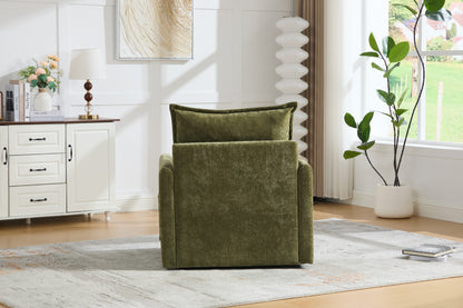UNITED WE WIN Swivel Barrel Chair - Mid Century Modern Chair, Thick Padded Arm Chair with Solid Metal Base, Comfortable Single Sofa Chair, Swivel Accent Chair for Living Room Bedroom image 11